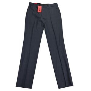 Hugo Boss Mens Modern Fit Plaid Wool Blend Suit Pants Dark Blue 36R